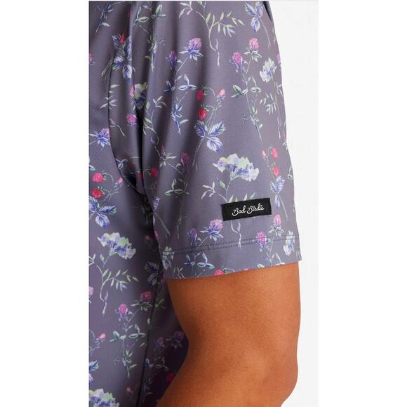 Bad Birdie Lush Core Performance Polo Mens Small 4 Way Stretch UPF 50 Anti Odor - Picture 4 of 10